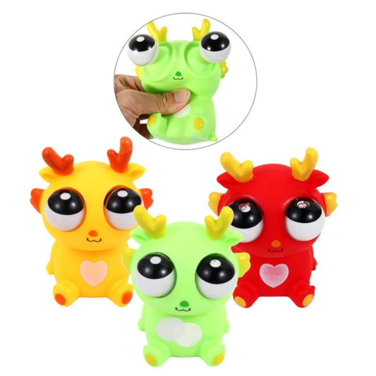 1PC Squishy Ball- Eye Popping Squishy Fidget Toys - Push & Stretch Rubber Ball for Calming Relief, Hand Exercise - Cute & Funny Animal with Eye Poppers (Eye Popping Cute Dragon) Gift